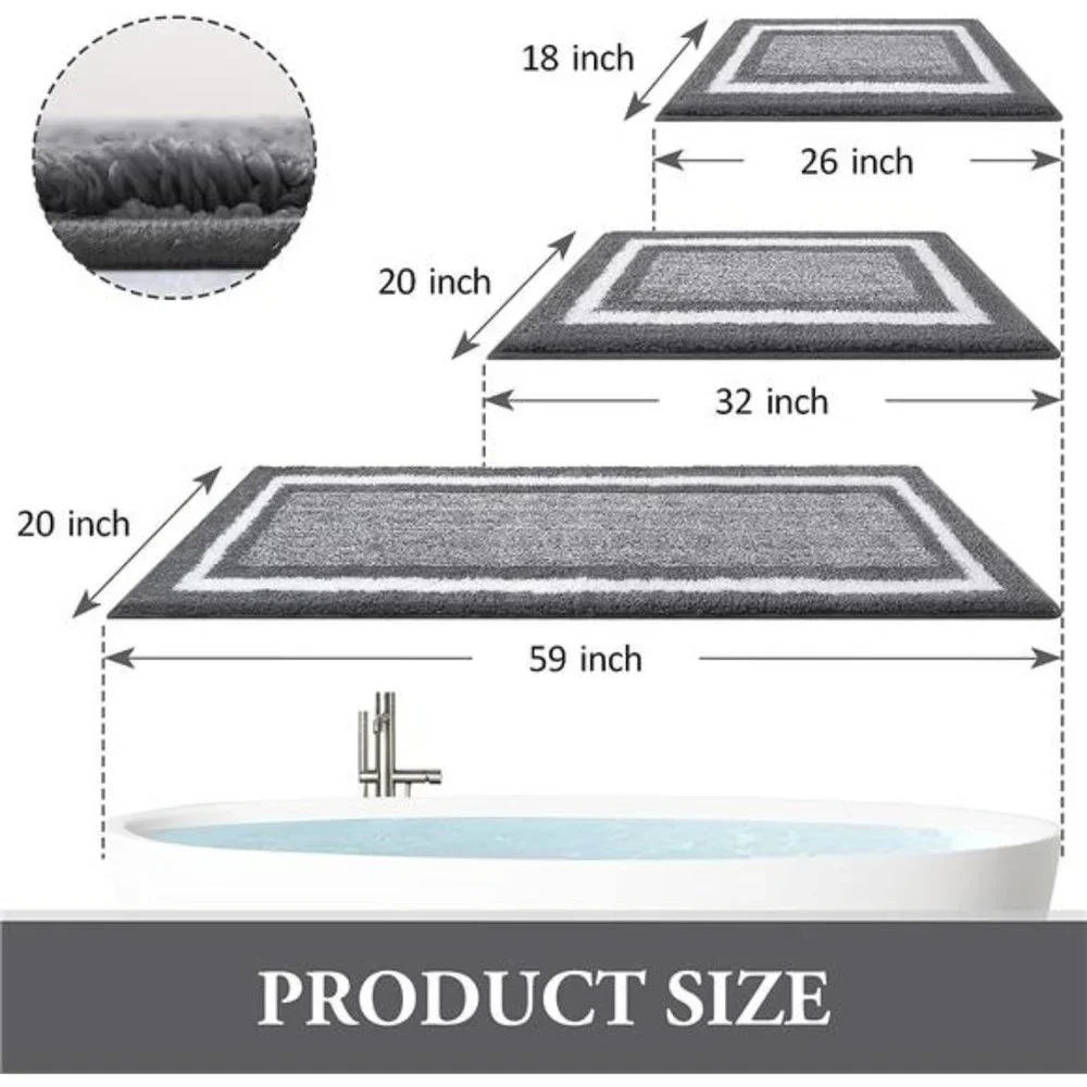 Non-Slip Fluffy Soft Plush Microfiber Bath Rugs 59